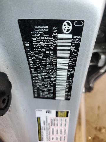 5YFEPMAE7MP173111 - 2021 TOYOTA COROLLA LE SILVER photo 12