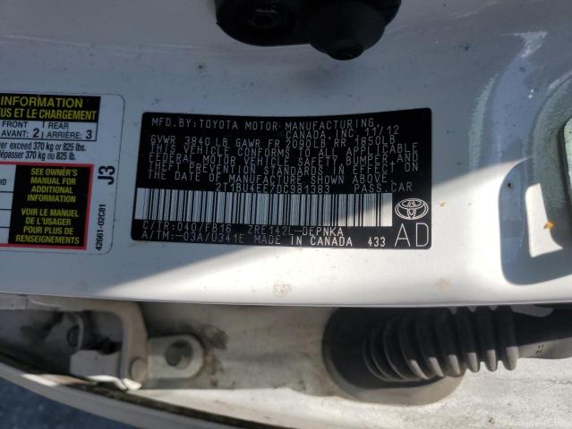 2T1BU4EE7DC981383 - 2013 TOYOTA COROLLA BASE Ağ foto 13