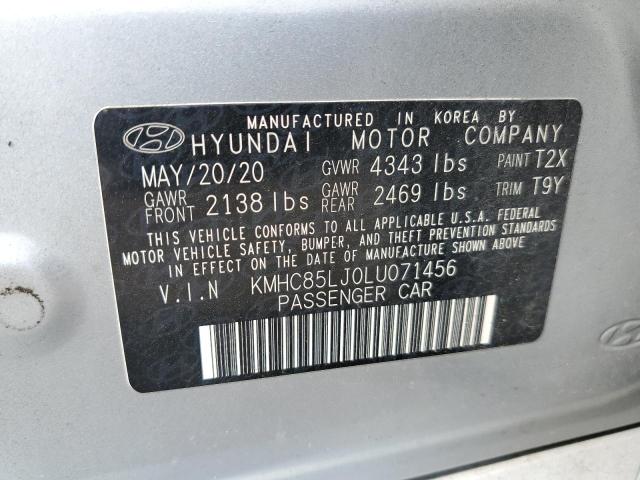 KMHC85LJ0LU071456 - 2020 HYUNDAI IONIQ LIMITED SILVER photo 12