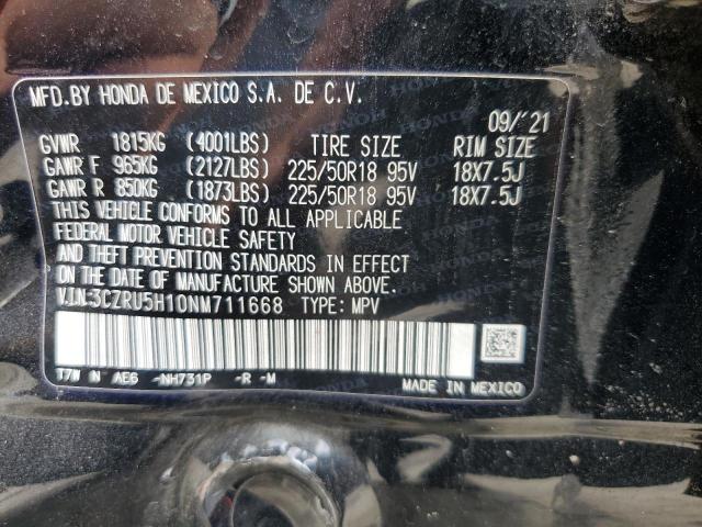 3CZRU5H10NM711668 - 2022 HONDA HR-V SPORT 黑色 照片 13