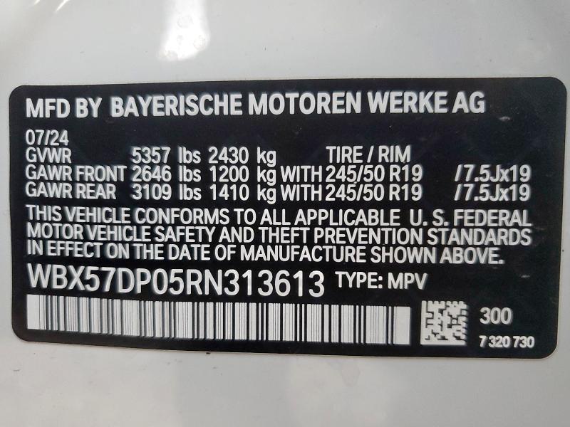 WBX57DP05RN313613 - 2024 BMW X3 XDRIVE30I WHITE photo 14