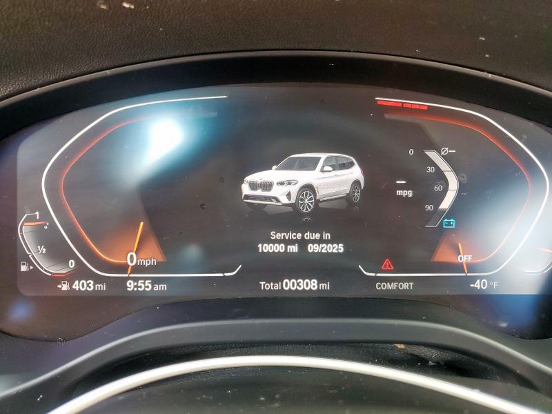 WBX57DP05RN313613 - 2024 BMW X3 XDRIVE30I WHITE photo 9