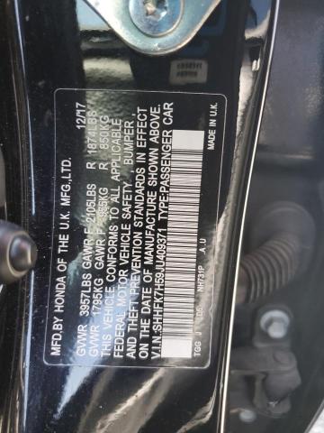 SHHFK7H59JU409371 - 2018 HONDA CIVIC EX Қара фото 12