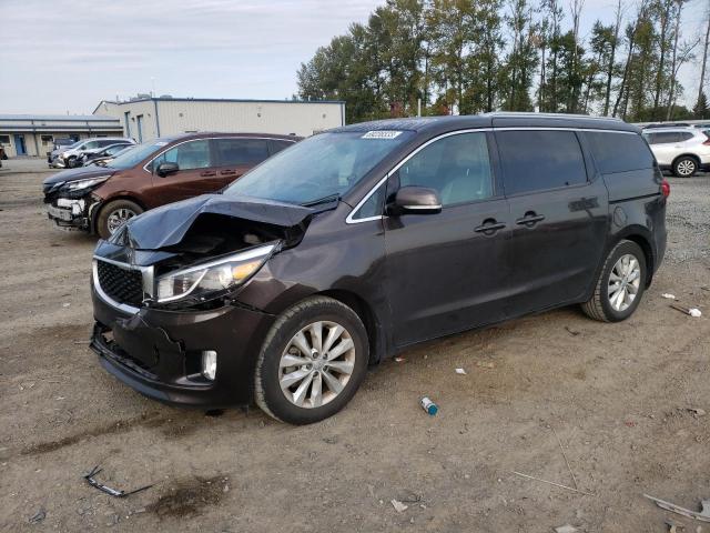 KNDMC5C1XG6184302 - 2016 KIA SEDONA EX BROWN photo 1