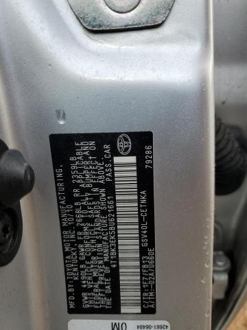 4T1BK3EK5BU621661 - 2011 TOYOTA CAMRY SE ვერცხლისფერი ფოტო 12