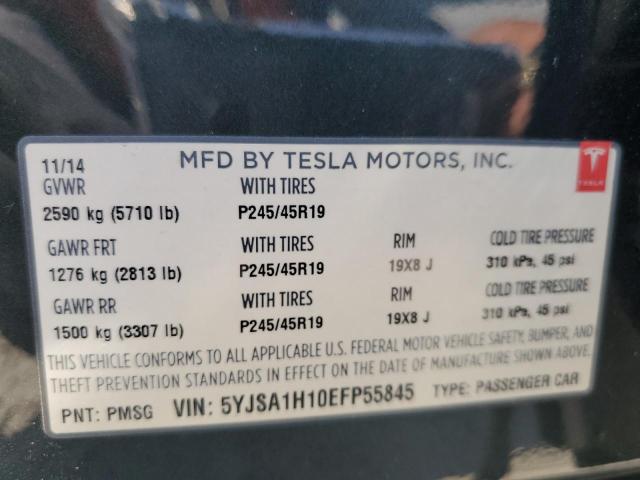 5YJSA1H10EFP55845 - 2014 TESLA MODEL S 绿色 照片 12