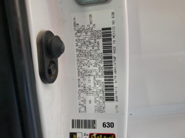 3TMLU4EN5AM055426 - 2010 TOYOTA TACOMA DOUBLE CAB 白色 照片 12