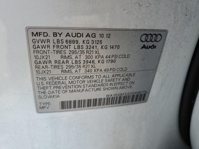 WA1DGBFE2DD006774 - 2013 AUDI Q7 PRESTIGE WHITE photo 12