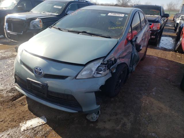 JTDKN3DU6D5606887 - 2013 TOYOTA PRIUS BLUE photo 2