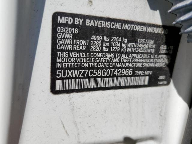 5UXWZ7C58G0T42966 - 2016 BMW X3 SDRIVE28I WHITE photo 12