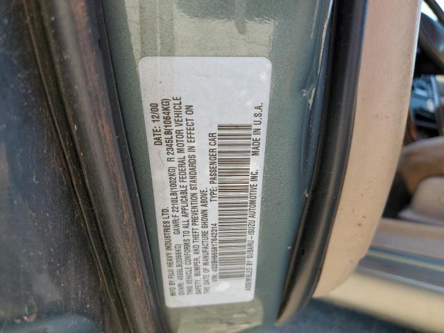 4S3BH665917642314 - 2001 SUBARU LEGACY OUTBACK Թիրկույզ լուսանկար 12