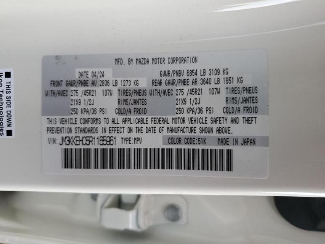 JM3KKEHC5R1165961 - 2024 MAZDA CX-90 PREMIUM PLUS WHITE photo 13