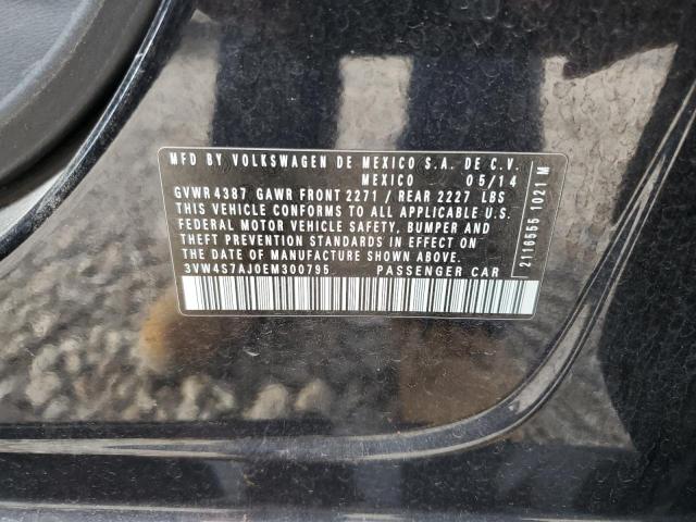 3VW4S7AJ0EM300795 - 2014 VOLKSWAGEN JETTA GLI 黑色 照片 12
