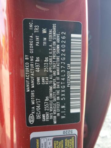 5XXGT4L37JG240262 - 2018 KIA OPTIMA LX ბურგუნდია ფოტო 12