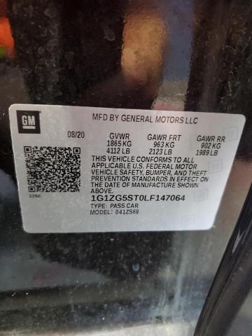 1G1ZG5ST0LF147064 - 2020 CHEVROLET MALIBU RS BURGUNDY photo 12