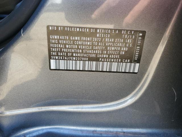 3VW2K7AJ7EM237900 - 2014 VOLKSWAGEN JETTA BASE SILVER photo 12