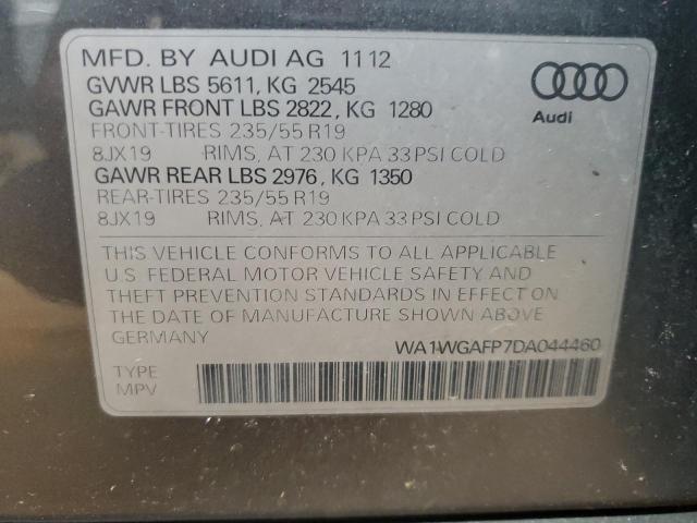 WA1WGAFP7DA044460 - 2013 AUDI Q5 PRESTIGE GRAY photo 13