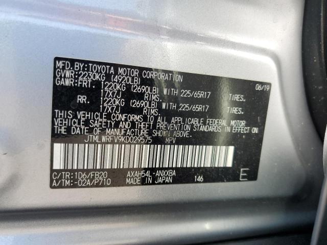 JTMLWRFV9KD029575 - 2019 TOYOTA RAV4 LE فضي صورة 14