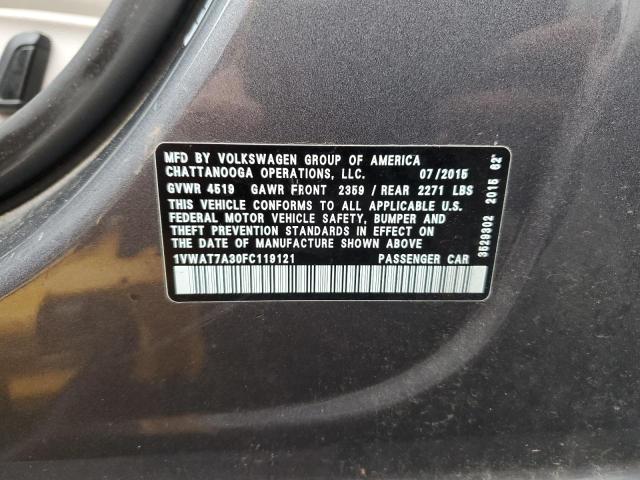 1VWAT7A30FC119121 - 2015 VOLKSWAGEN PASSAT S Boz foto 12