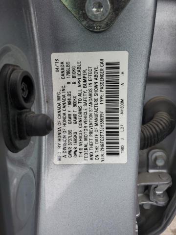 2HGFC2F73JH556397 - 2018 HONDA CIVIC EX ვერცხლისფერი ფოტო 13