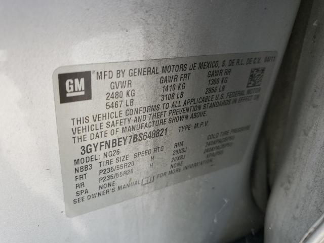 3GYFNBEY7BS648821 - 2011 CADILLAC SRX PERFORMANCE COLLECTION Argent photo 13