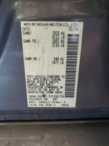 1N4AL3AP3FC103676 - 2015 NISSAN ALTIMA 2.5 SILVER photo 12