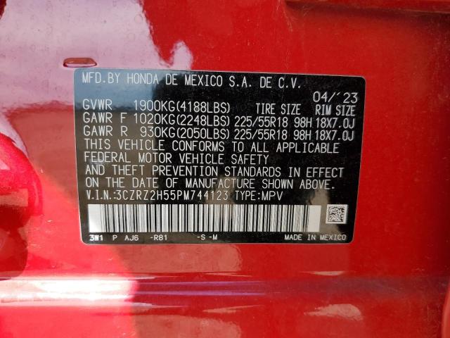 3CZRZ2H55PM744123 - 2023 HONDA HR-V SPORT RED photo 14