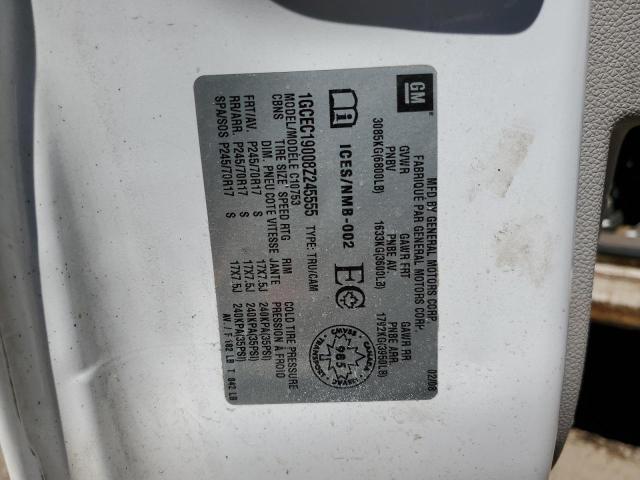 1GCEC19008Z245555 - 2008 CHEVROLET SILVERADO C1500 WHITE photo 12