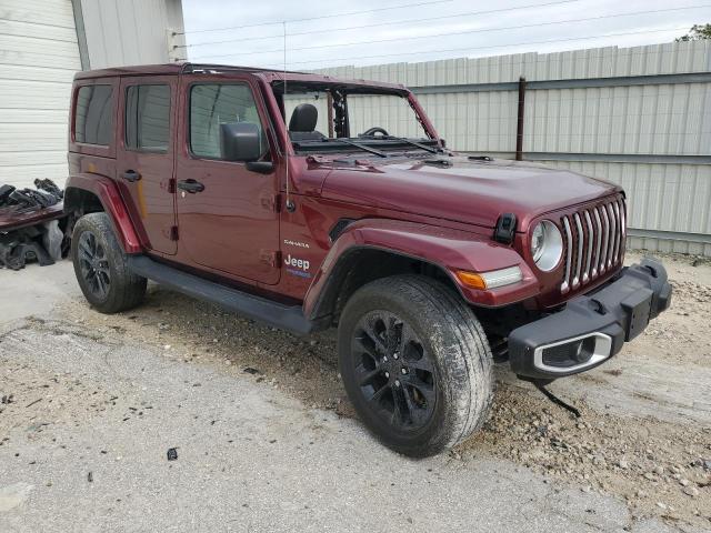 1C4JJXP64MW682596 - 2021 JEEP WRANGLER U SAHARA 4XE BURGUNDY photo 4