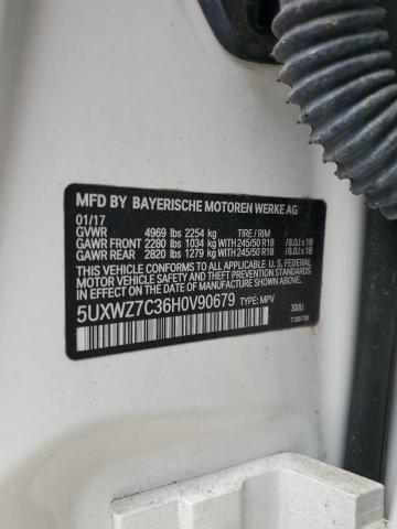 5UXWZ7C36H0V90679 - 2017 BMW X3 SDRIVE28I WHITE photo 12