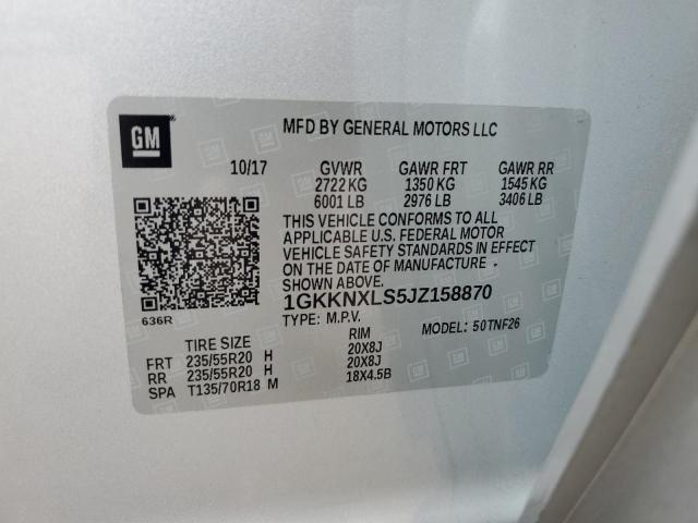 1GKKNXLS5JZ158870 - 2018 GMC ACADIA DENALI ვერცხლისფერი ფოტო 13