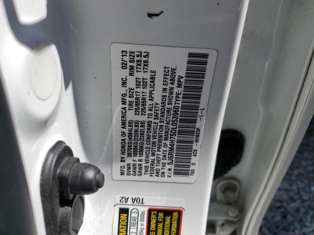 5J6RM4H75DL053960 - 2013 HONDA CR-V EXL WHITE photo 14