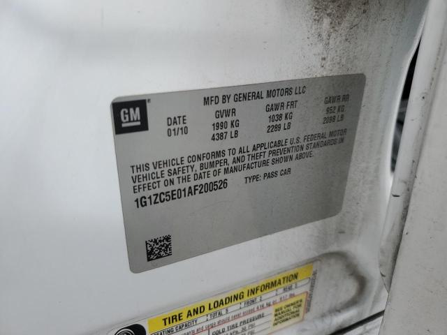 1G1ZC5E01AF200526 - 2010 CHEVROLET MALIBU 1LT WHITE photo 12