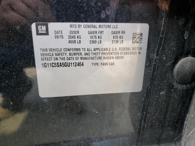1G11C5SA5GU112464 - 2016 CHEVROLET MALIBU LIM LT შავი ფოტო 12