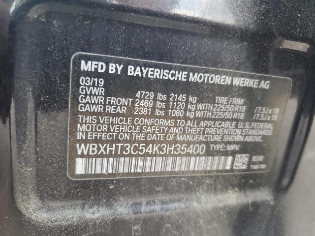 WBXHT3C54K3H35400 - 2019 BMW X1 XDRIVE28I Қара фото 13