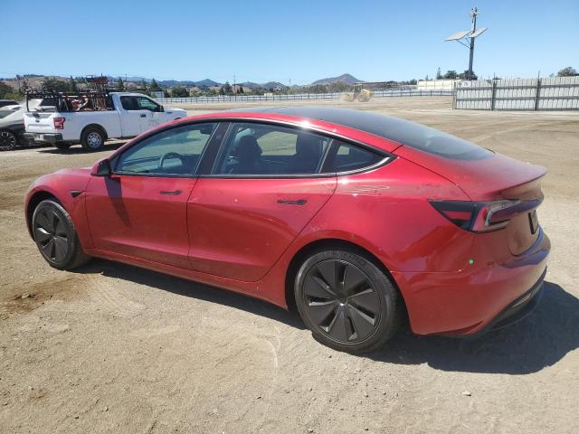 5YJ3E1EA8SF980233 - 2025 TESLA MODEL 3 RED photo 2
