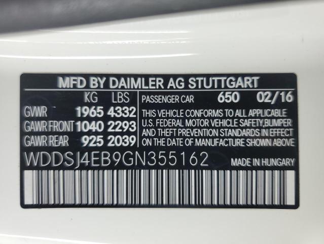 WDDSJ4EB9GN355162 - 2016 MERCEDES-BENZ CLA 250 WHITE photo 12