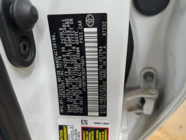 4T1B61HK2KU710074 - 2019 TOYOTA CAMRY XSE Білий фото 12