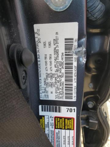 3TMCZ5AN7NM518461 - 2022 TOYOTA TACOMA DOUBLE CAB CHARCOAL photo 12