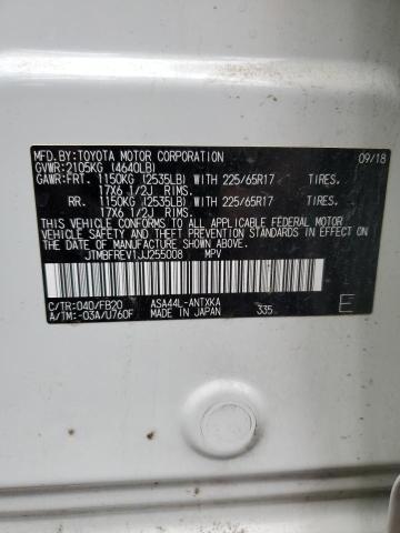 JTMBFREV1JJ255008 - 2018 TOYOTA RAV4 LE თეთრი ფოტო 14