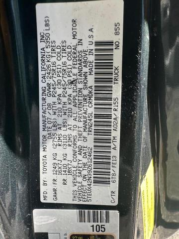 5TEUX42N39Z612462 - 2009 TOYOTA TACOMA ACCESS CAB Жасыл фото 10