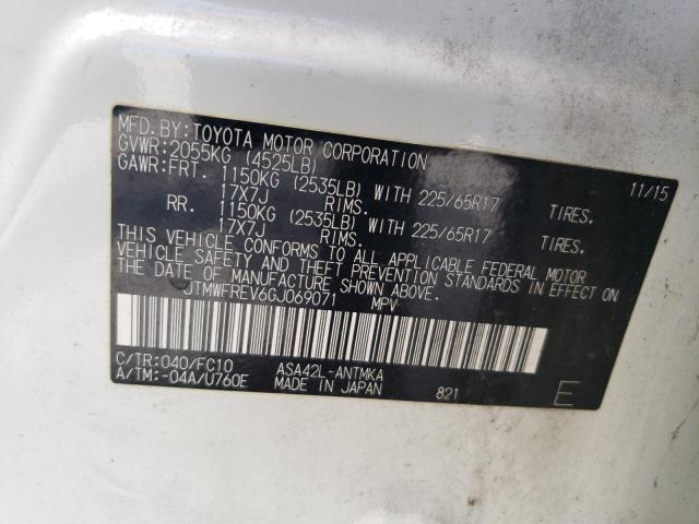 JTMWFREV6GJ069071 - 2016 TOYOTA RAV4 XLE WHITE photo 13