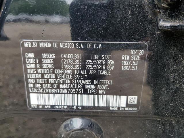 3CZRU6H10MM705731 - 2021 HONDA HR-V SPORT BLACK photo 14