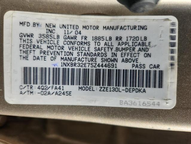 1NXBR32E75Z444691 - 2005 TOYOTA COROLLA CE 棕色 照片 12