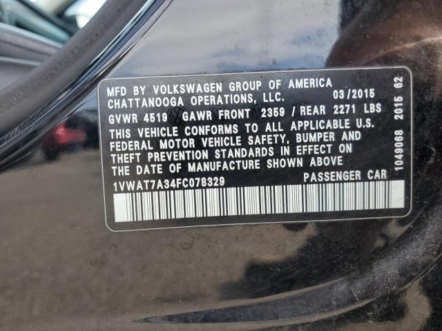 1VWAT7A34FC078329 - 2015 VOLKSWAGEN PASSAT S Qara foto 12