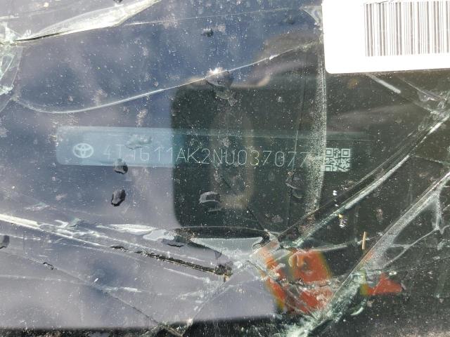 4T1G11AK2NU037077 - 2022 TOYOTA CAMRY SE ნაცრისფერი ფოტო 12