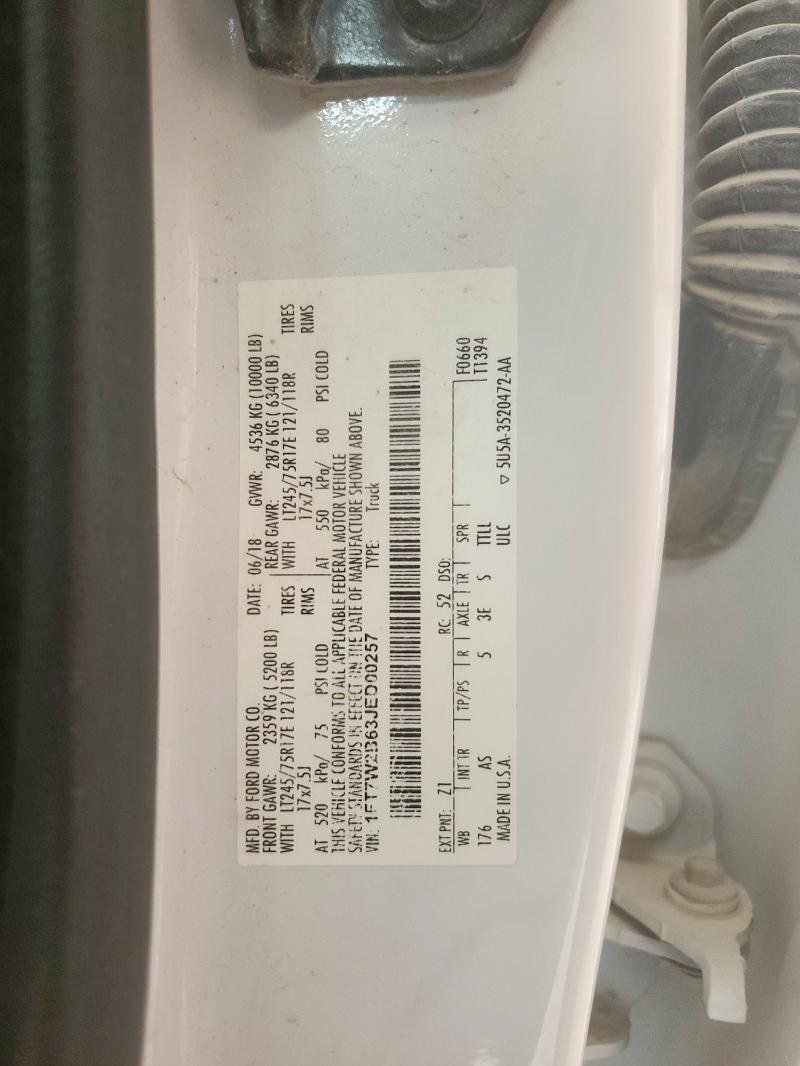 1FT7W2B63JED00257 - 2018 FORD F250 SUPER DUTY Ağ foto 12