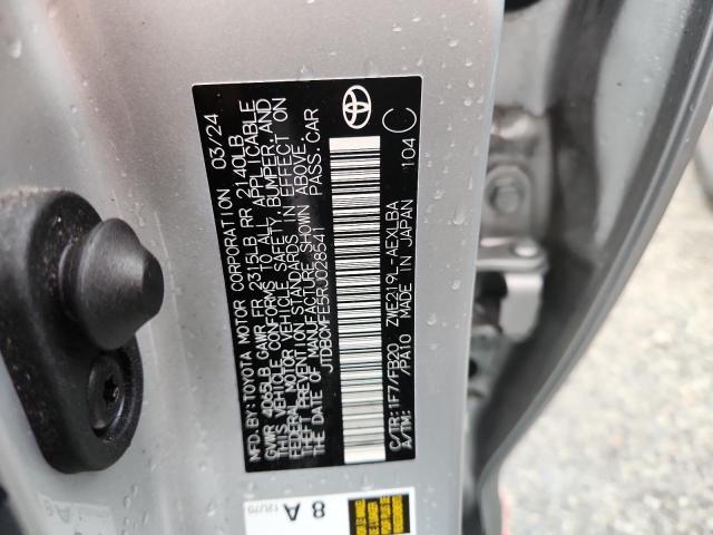 JTDBCMFE5RJ028541 - 2024 TOYOTA COROLLA LE SILVER photo 12