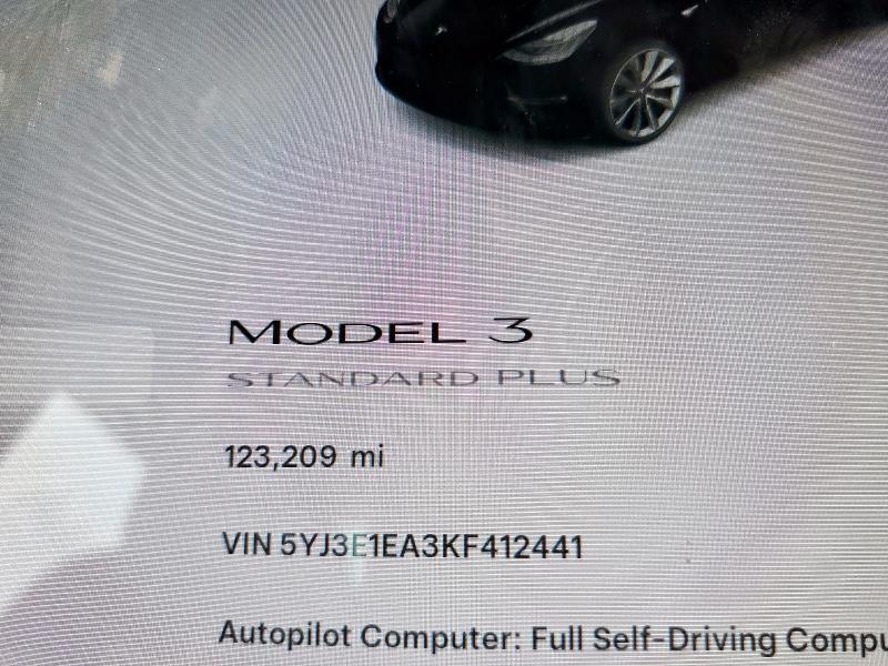 5YJ3E1EA3KF412441 - 2019 TESLA MODEL 3 أسود صورة 9
