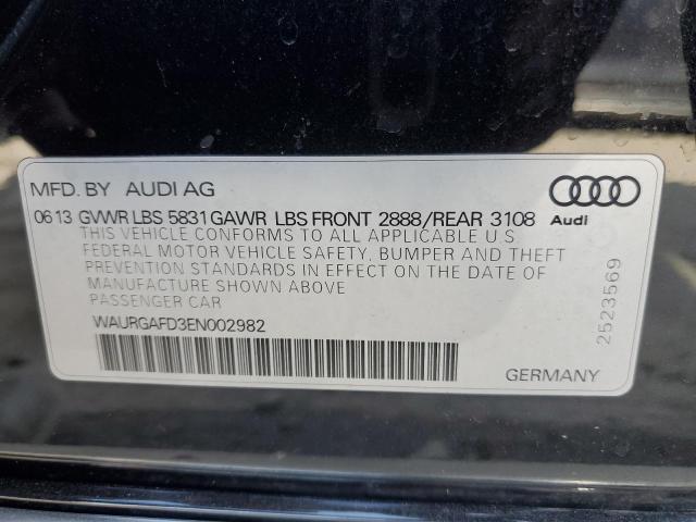 WAURGAFD3EN002982 - 2014 AUDI A8 L QUATTRO BLACK photo 12